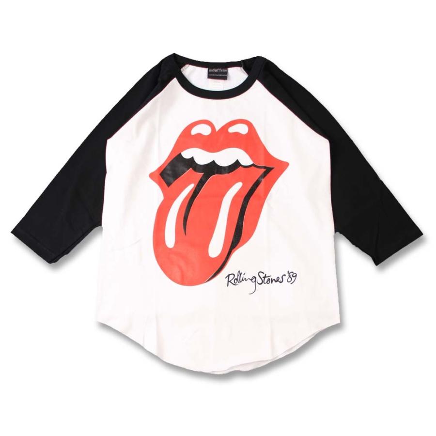 W) ローリングストーンズ THE ROLLING STONES 4 WHT×BLK B/B(七分袖