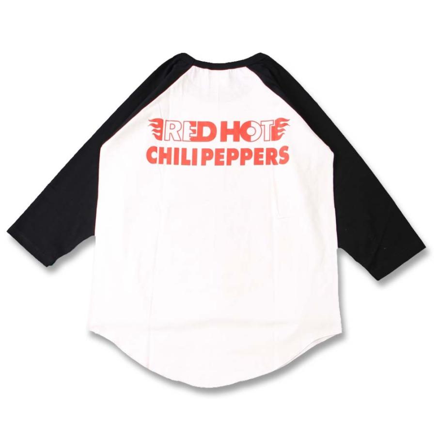 (W) レッドホットチリペッパーズ RED HOT CHILI PEPPERS (レッチリ) 3 WHT×BLK B/B(七分袖) ラグラン ベースボールTシャツ 7分袖 バンドTシャツ｜first-line｜02