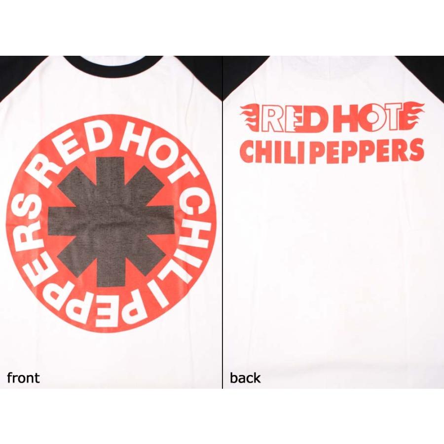 (W) レッドホットチリペッパーズ RED HOT CHILI PEPPERS (レッチリ) 3 WHT×BLK B/B(七分袖) ラグラン ベースボールTシャツ 7分袖 バンドTシャツ｜first-line｜03