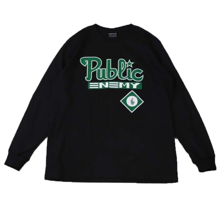 Tシャツ 開店祝い バンドtシャツ ロックtシャツ 長袖 2色 W パブリックエネミー Public L Mix 2 S 黒 白 Enemy