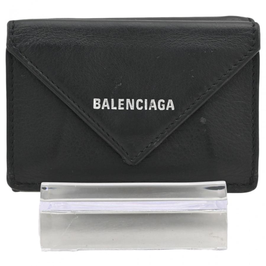 BALENCIAGA 小さめウォレット 中古 BALENCIAGA（バレンシアガ） 【中古】バレンシアガ ロゴ ペーパーミニ