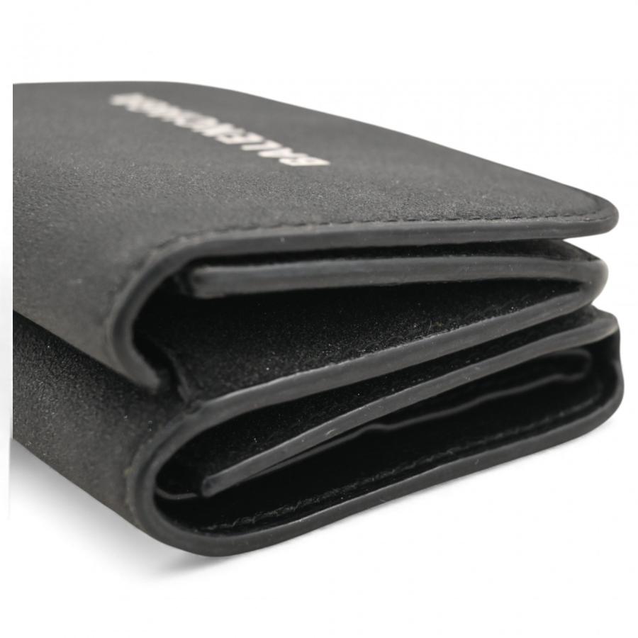 BALENCIAGA コンパクトレザーウォレット 三つ折り財布　ブラック バレンシアガ クラシック コンパクトウォレット 3つ折り財布 レザー