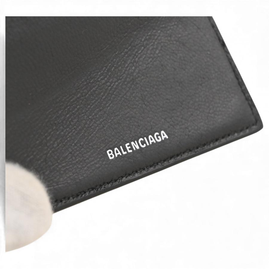 【美品】BALENCIAGA 三つ折り財布 ミニウォレット オールレザー 黒 バレンシアガ 三つ折り財布