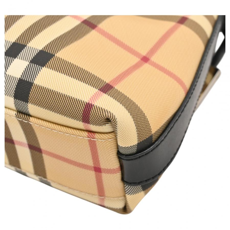 【美品】BURBERRY ミニハンドバッグ プレートロゴ ノバチェック ベージュ BURBERRY（バーバリー） 【中古】バーバリー ノバチェック ミニ