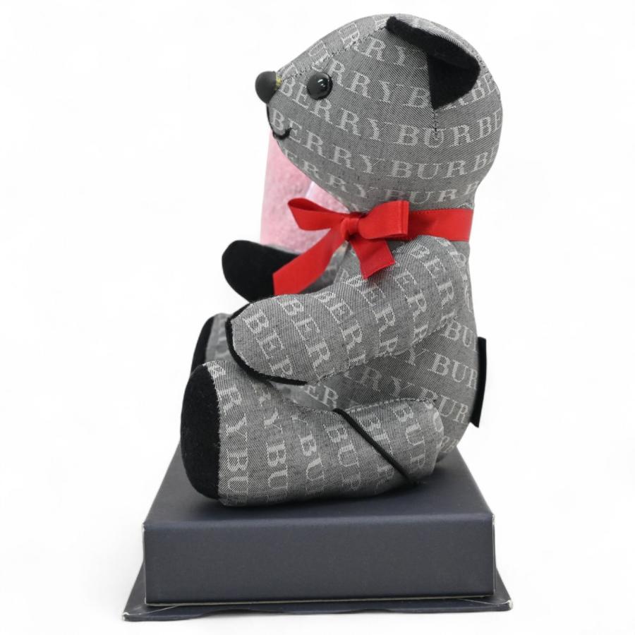 【美品】BURBERRY バーバリー テディベア グレー 総柄 ハンカチセット BURBERRY（バーバリー） テディベア ぬいぐるみ ハンカチ セット ロゴ