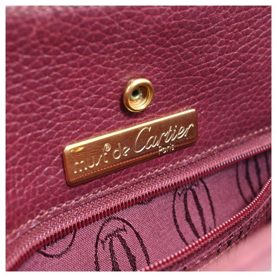 カルティエ　Cartier ショルダーバッグ　マストライン　ボルドー　ゴールド Cartier（カルティエ） 【中古】カルティエ マストライン ショルダー