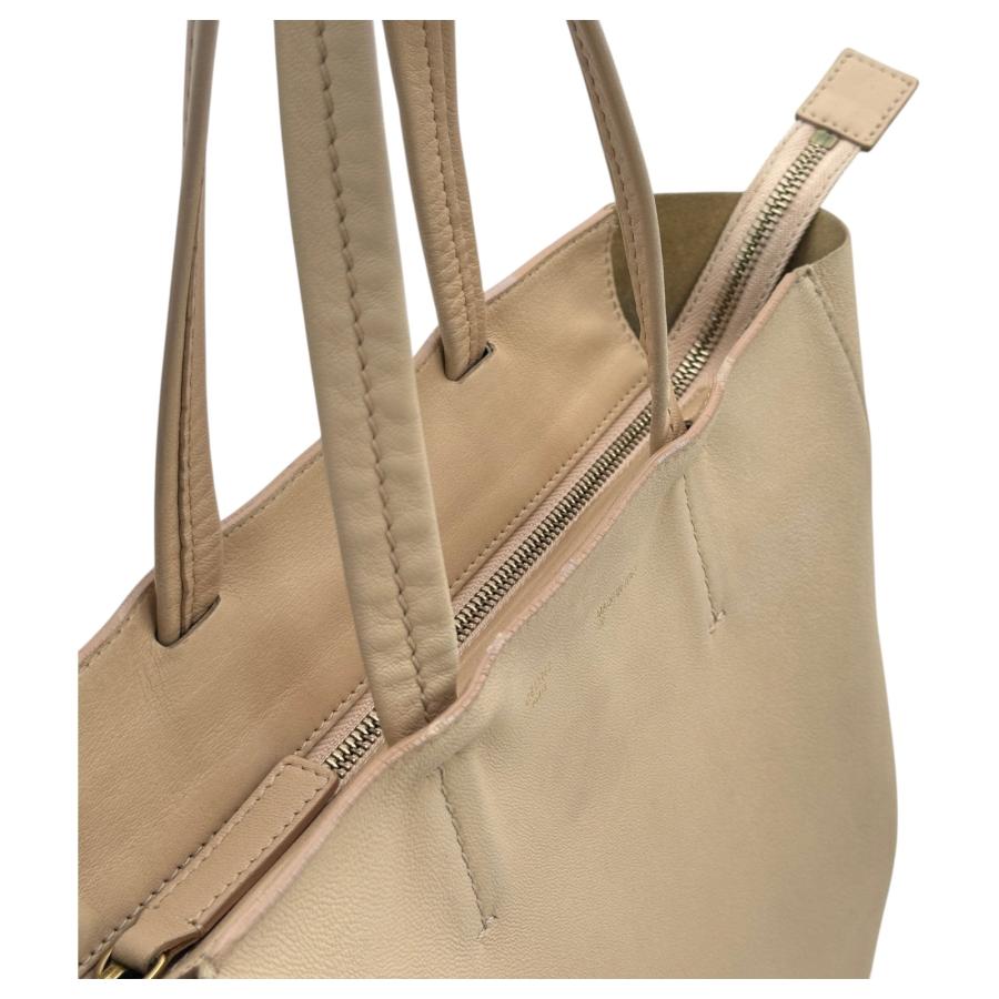 週末お値下げ★CELINE セリーヌ カバ　旧ロゴ ベージュ CELINE（セリーヌ） 【中古】セリーヌ ホリゾンタル カバ スモール