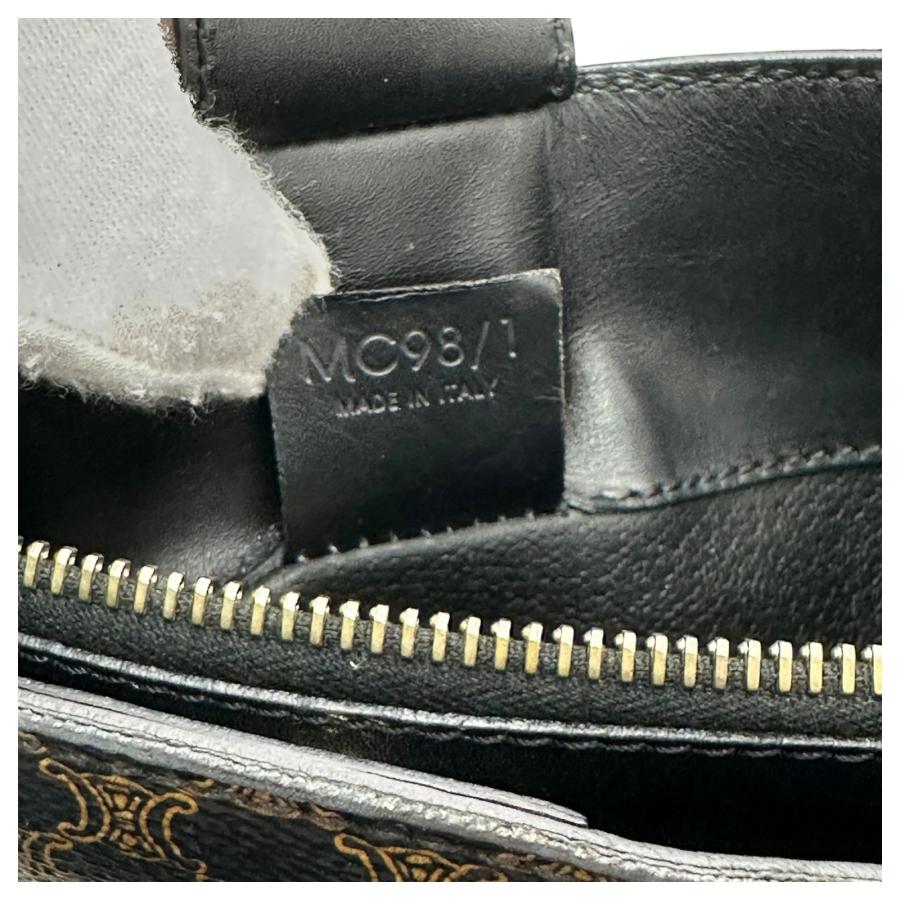 【CELINE】ショルダーバッグ　マカダム柄　ゴールド金具　PVC ブラック CELINE（セリーヌ） 【中古】セリーヌ マカダム柄 ショルダーバッグ