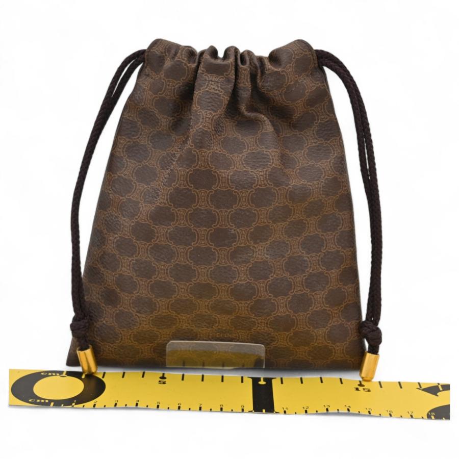 CELINE セリーヌ ヴィンテージ 巾着 ポーチ トリオンフ マカダム CELINE セリーヌ マカダム 巾着ポーチ トリオンフ×ブラウン A