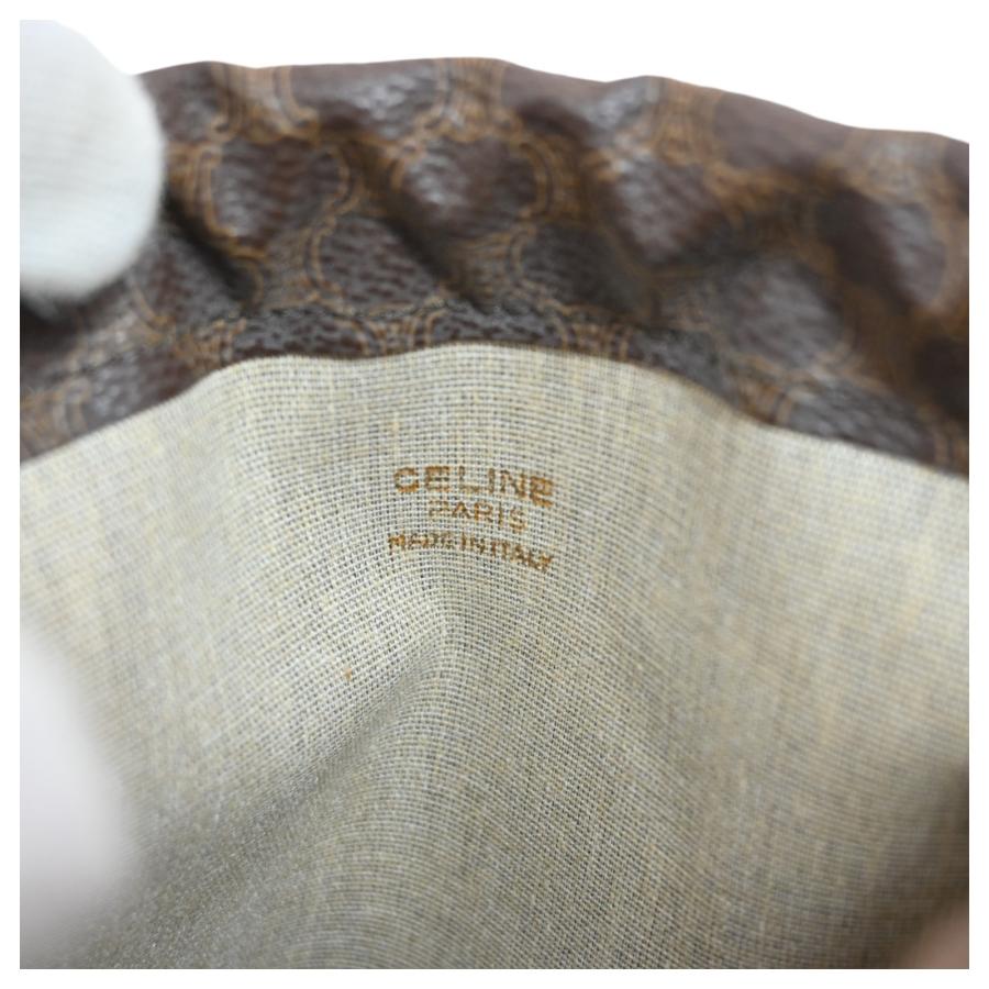 CELINE セリーヌ マカダム 巾着ポーチ トリオンフ×ブラウン A
