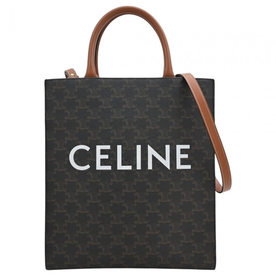 【未使用】セリーヌ スモールバーティカルカバ トリオンフ 2wayトートバッグ CELINE（セリーヌ） 【中古】セリーヌ トリオンフ ロゴ スモール