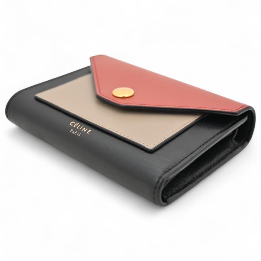 CELINE セリーヌ ミディアムフラップウォレット バイカラー Aランク  