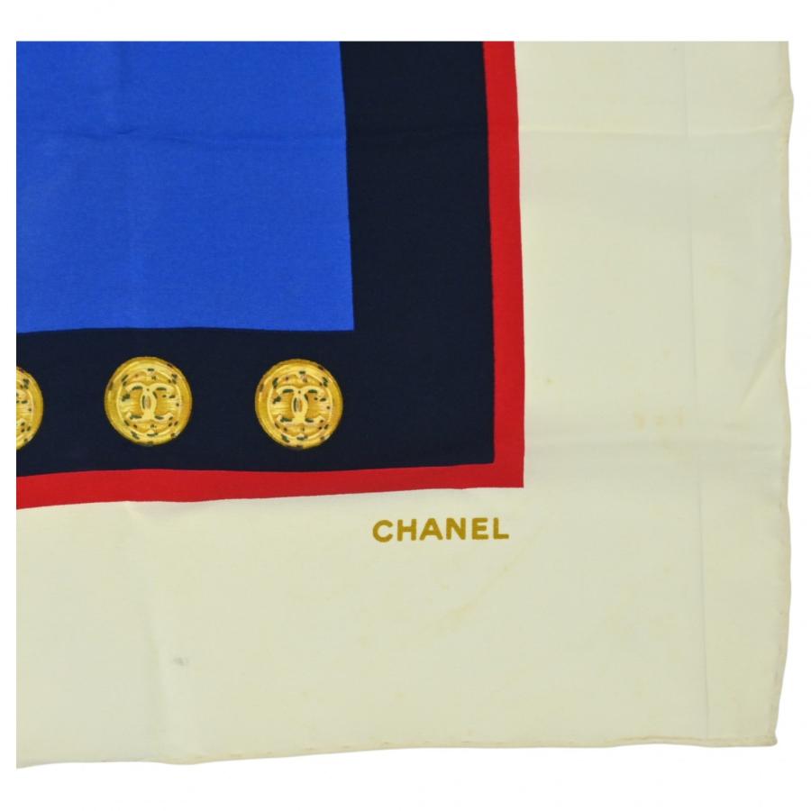 CHANEL（シャネル） 【中古】 スカーフ ココマーク ボタンモチーフ