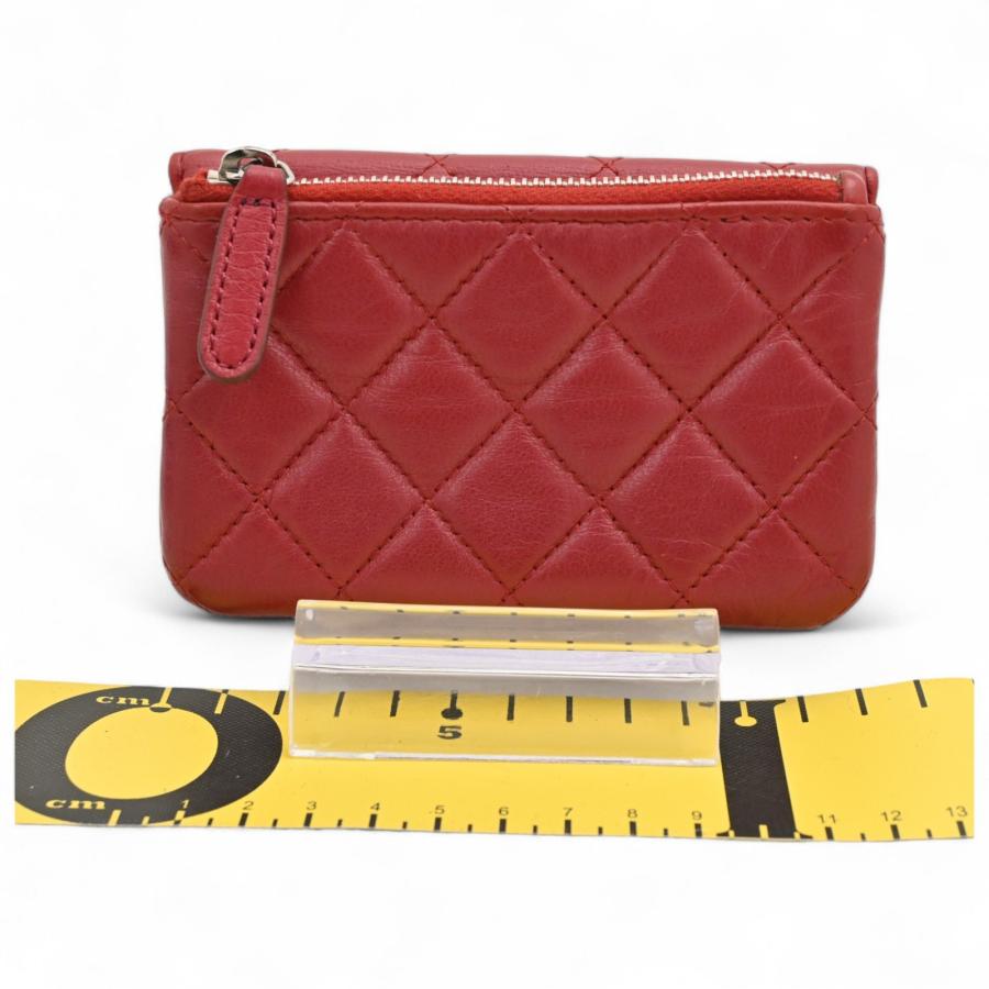 478 CHANEL シャネル ケース 小銭入れ ココマーク レッド CHANEL（シャネル） マトラッセ ココマーク コインケース 財布 レッド