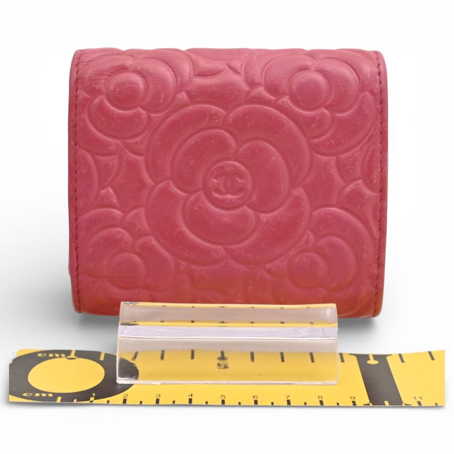 CHANEL カメリア 三つ折 コンパクト ウォレット CAMELIA シャネル 財布 レディース カメリア 三つ折り財布 コンパクト