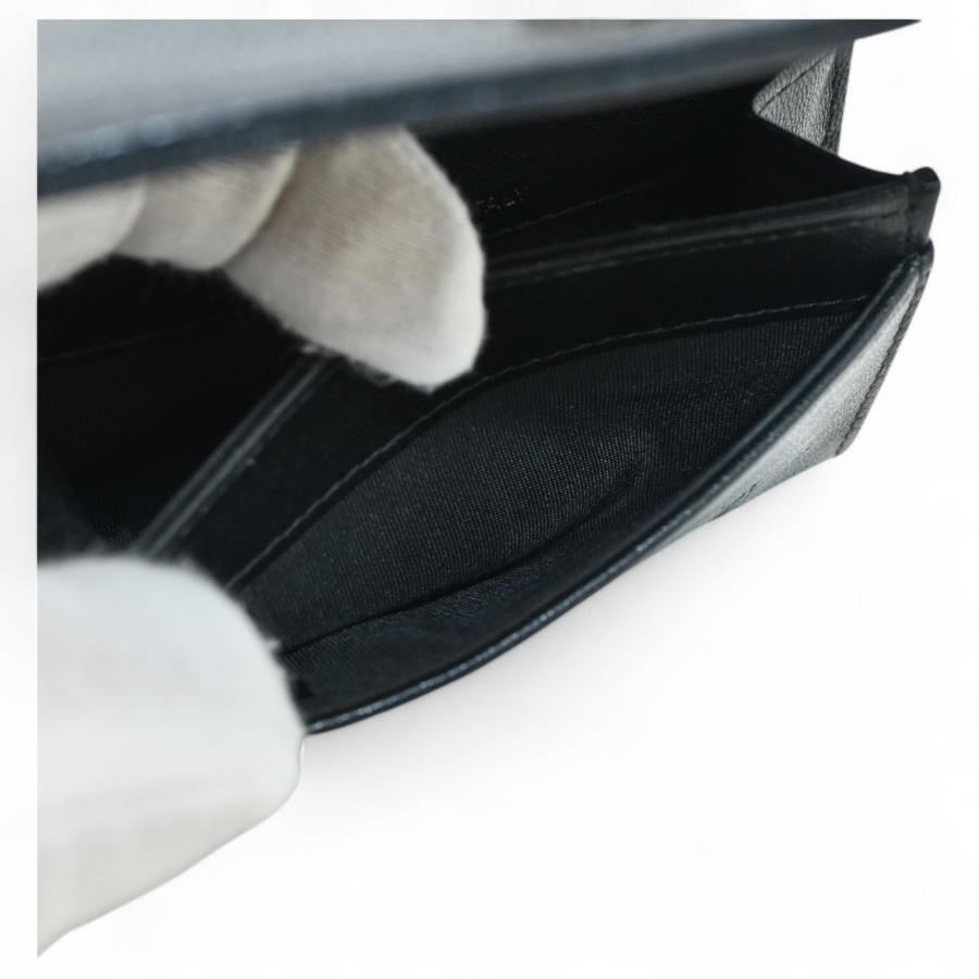 CHANEL シャネル マドモアゼル カードケース キャビアスキン Bランク  