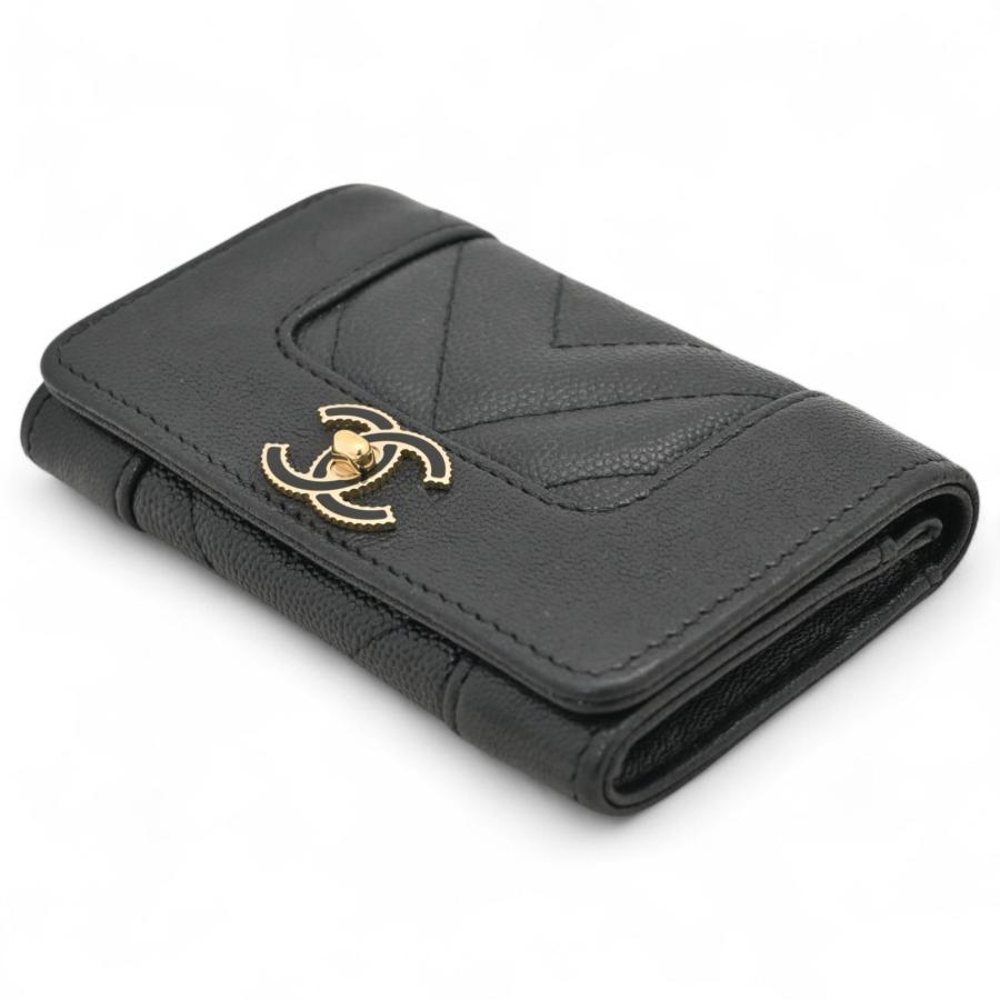 CHANEL シャネル マドモアゼル カードケース キャビアスキン Bランク  