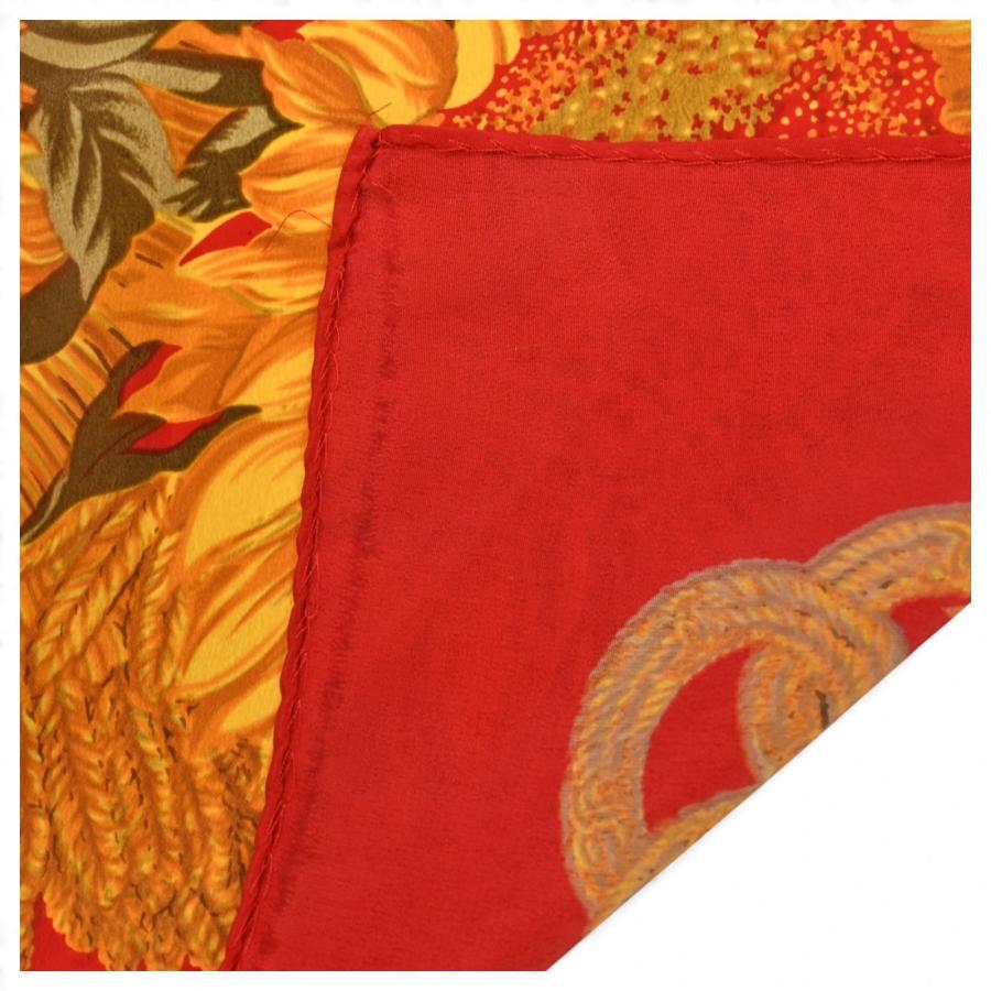 CHANEL（シャネル） スカーフ ひまわり 大判 レッド Aランク ch9405kk