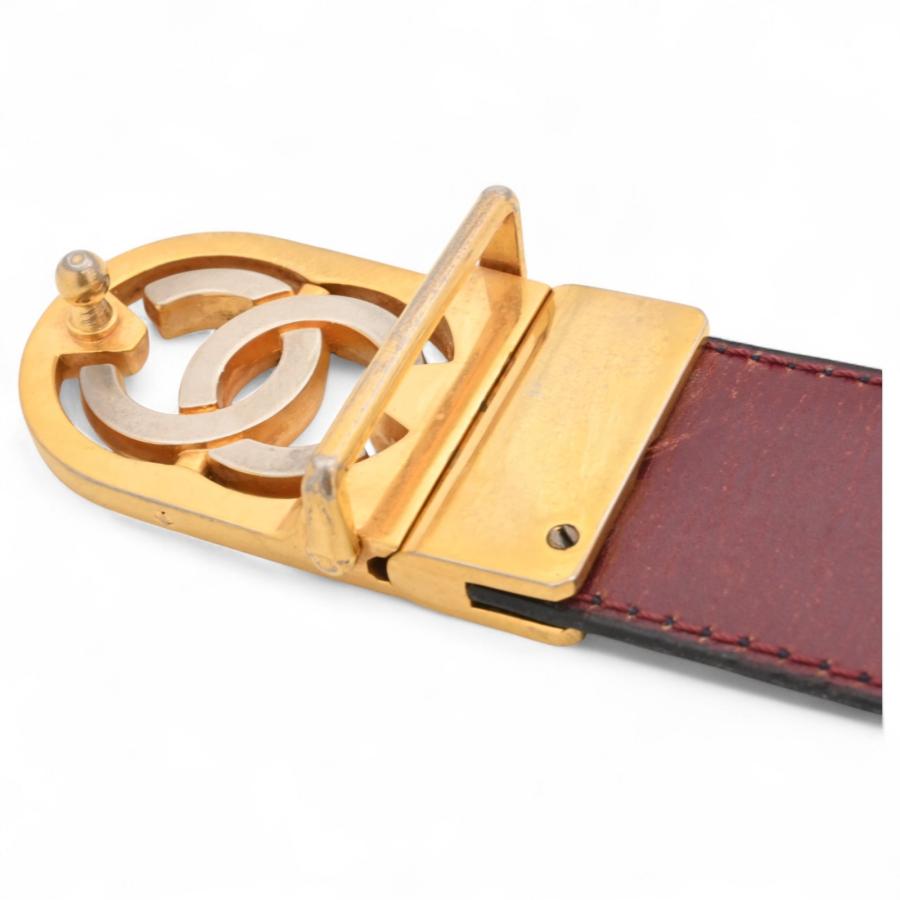 ＊エレガント♪＊【CHANEL】シャネル ベルト CCマーク CHANEL シャネル レザーベルト ココマーク ブラック Bランク