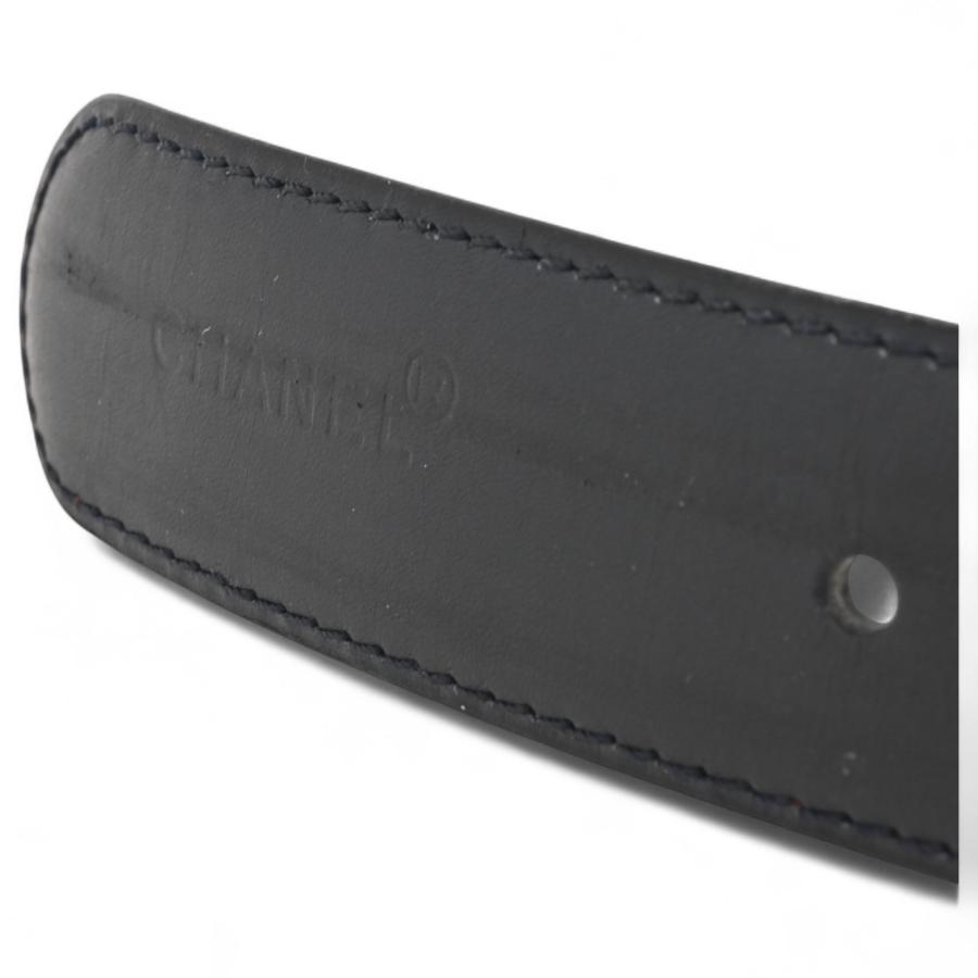 CHANEL シャネル レザーベルト ココマーク ブラック Bランク