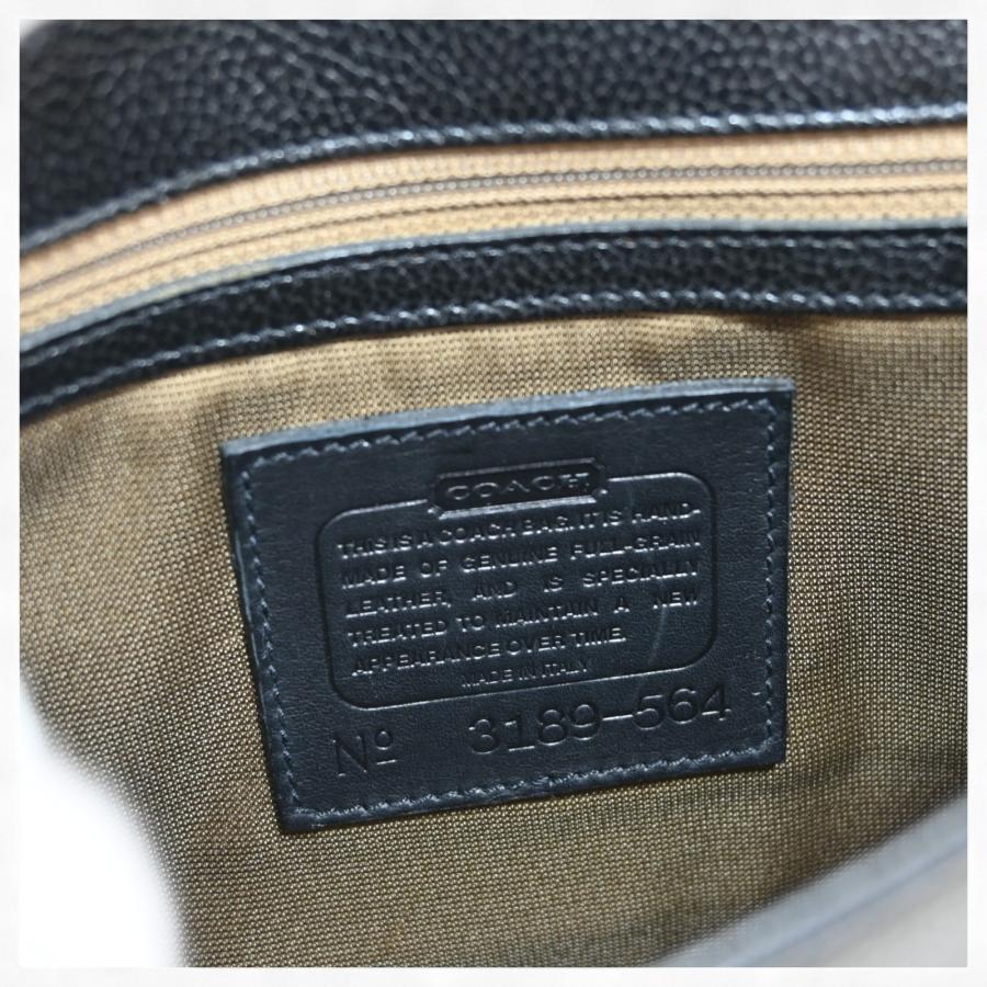 COACH コーチ ショルダーバッグ レザー×ブラック ポシェット Bランク  
