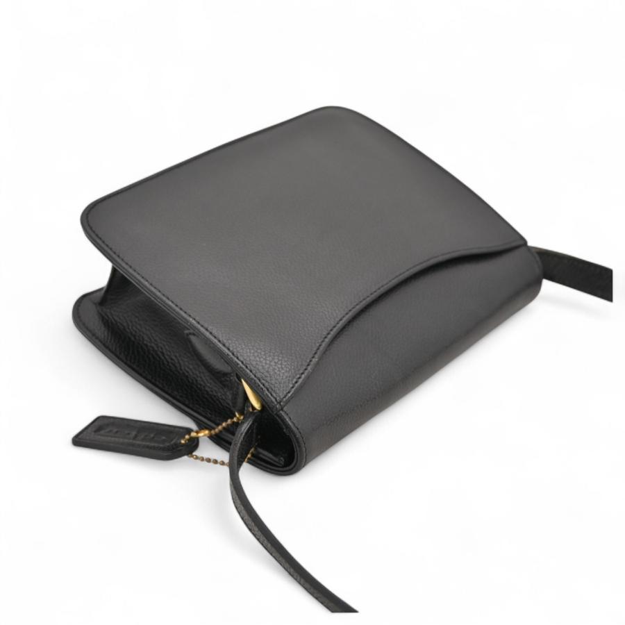 COACH コーチ ショルダーバッグ レザー×ブラック ポシェット Bランク  