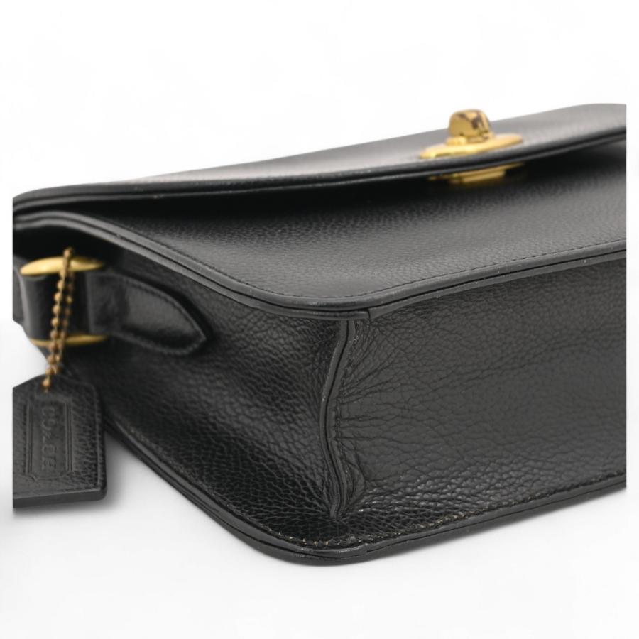 COACH コーチ ショルダーバッグ レザー×ブラック ポシェット Bランク  