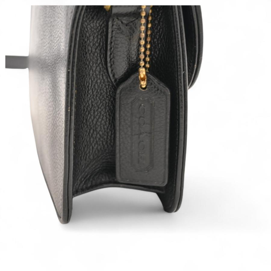 COACH コーチ ショルダーバッグ レザー×ブラック ポシェット Bランク  