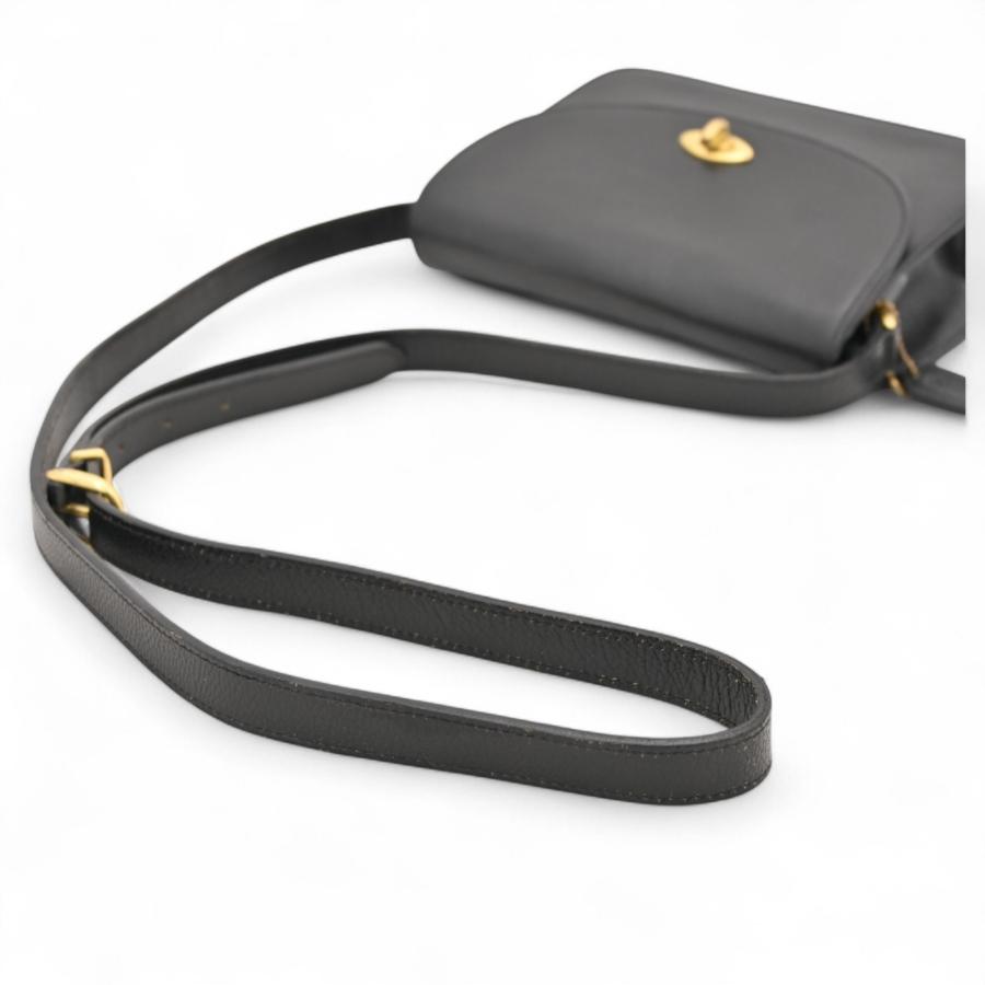 COACH コーチ ショルダーバッグ レザー×ブラック ポシェット Bランク  