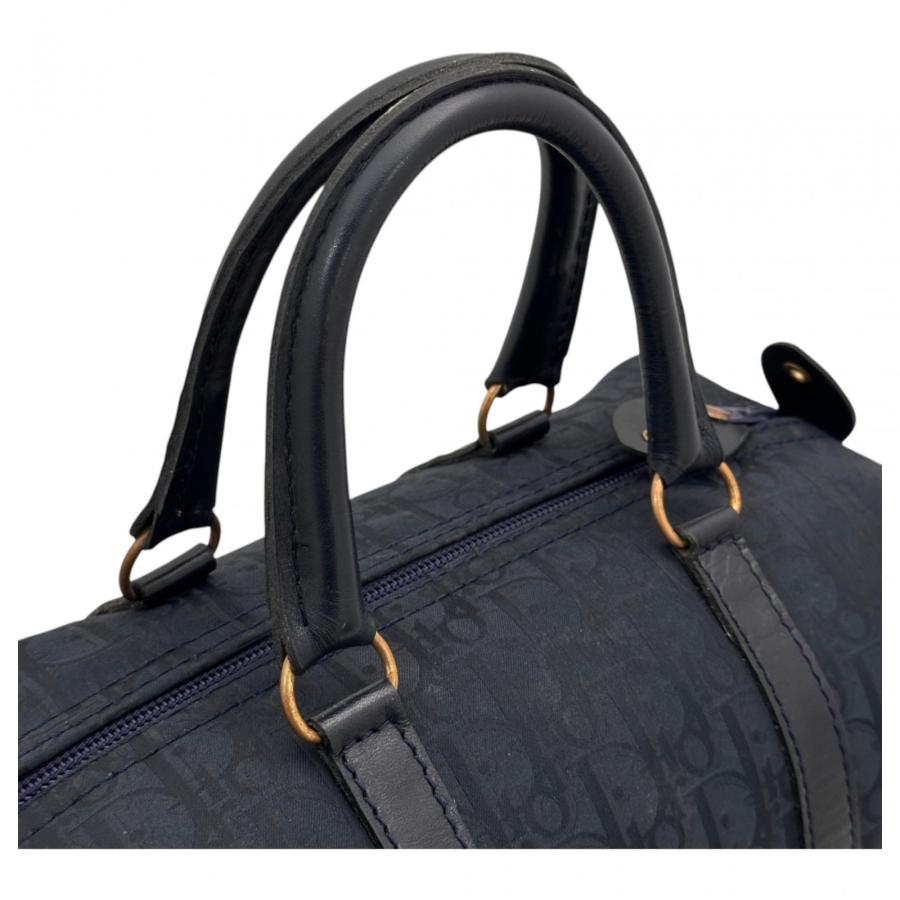 美品 Dior ディオール ミニボストン ハンドバッグ トロッター ネイビー Christian Dior（クリスチャン・ディオール） 【中古】ディオール