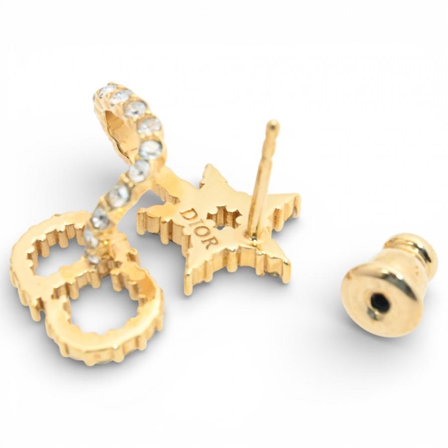 ◇クリスチャンディオール◇ラインストーン/CDロゴ/ピアス/ゴールド/ブランド CDロゴラインストーンイヤリング ゴールド ヴィンテージ|ディオール