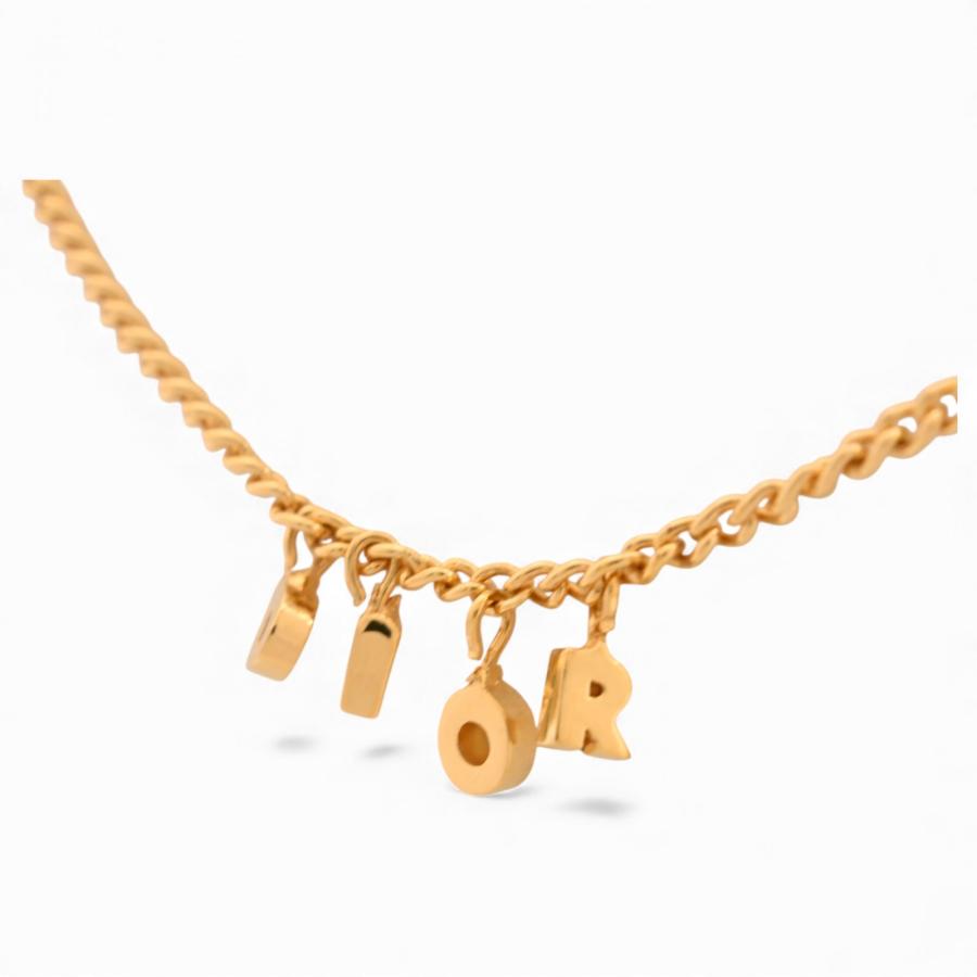 Dior ゴールドトーン ネックレス クリスチャンディオールネックレス金色ゴールドラインストーンビンテージ