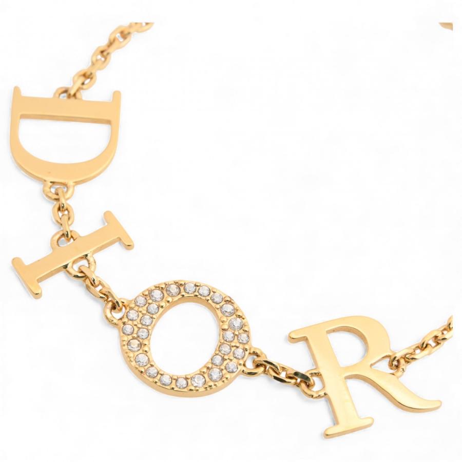 Dior ロゴ ＆ ストーン ブレスレット ▽ Christian Dior ディオール ブレスレットストーン 箱付き