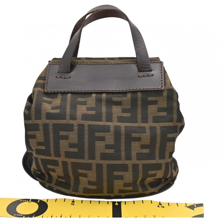 FENDI（フェンディ） ズッカ ロゴ ミニ ハンドバッグ ブラウン Bランク