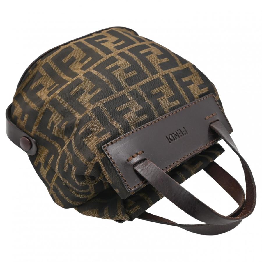 FENDI（フェンディ） ズッカ ロゴ ミニ ハンドバッグ ブラウン Bランク