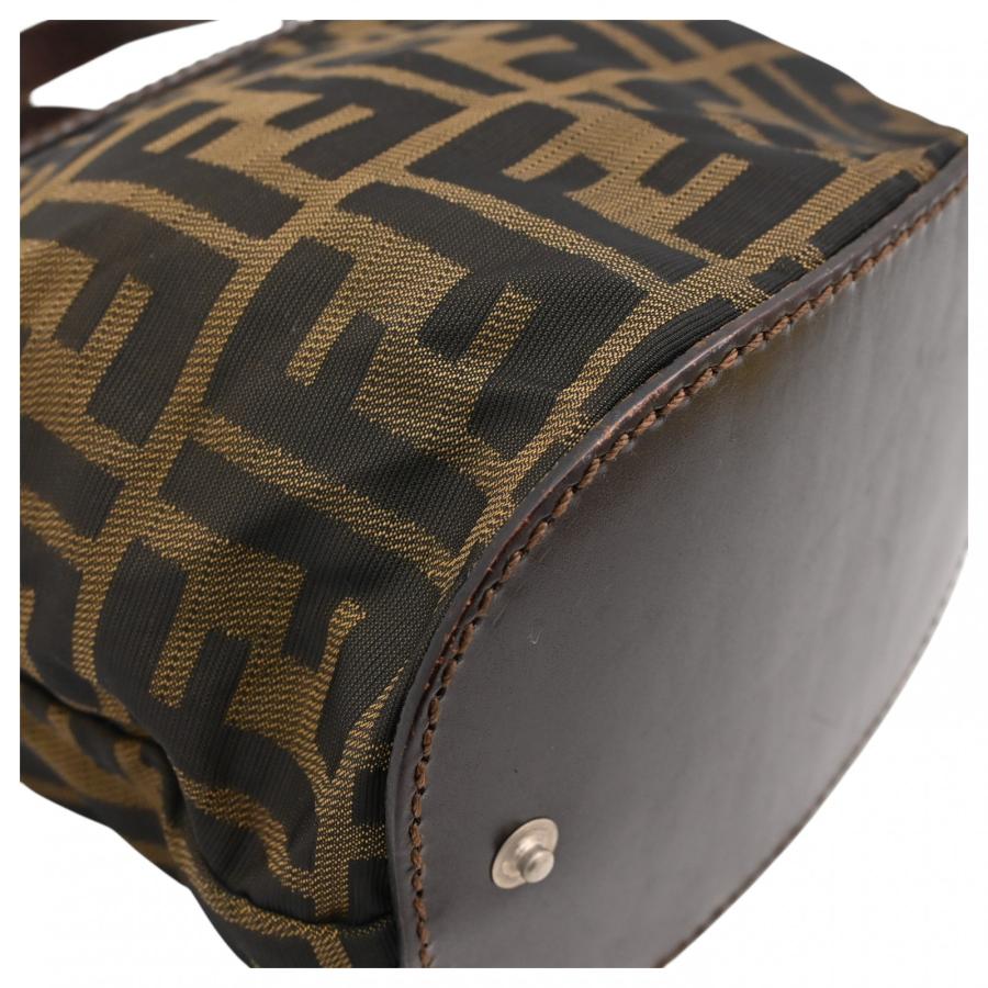 FENDI（フェンディ） ズッカ ロゴ ミニ ハンドバッグ ブラウン Bランク