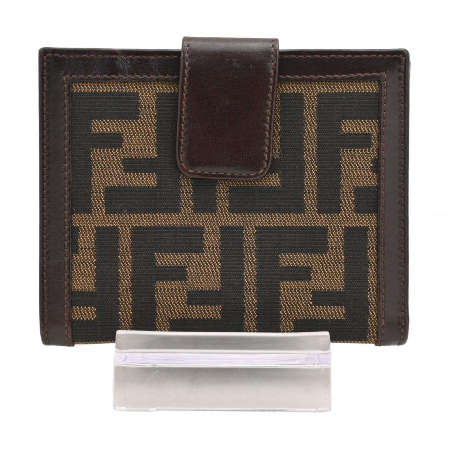 【極美品】FENDI フェンディ ズッカ 二つ折り財布 ブラウン系 FFロゴ FENDI（フェンディ） 【中古】フェンディ ズッカ 二つ折り財布 FFロゴ