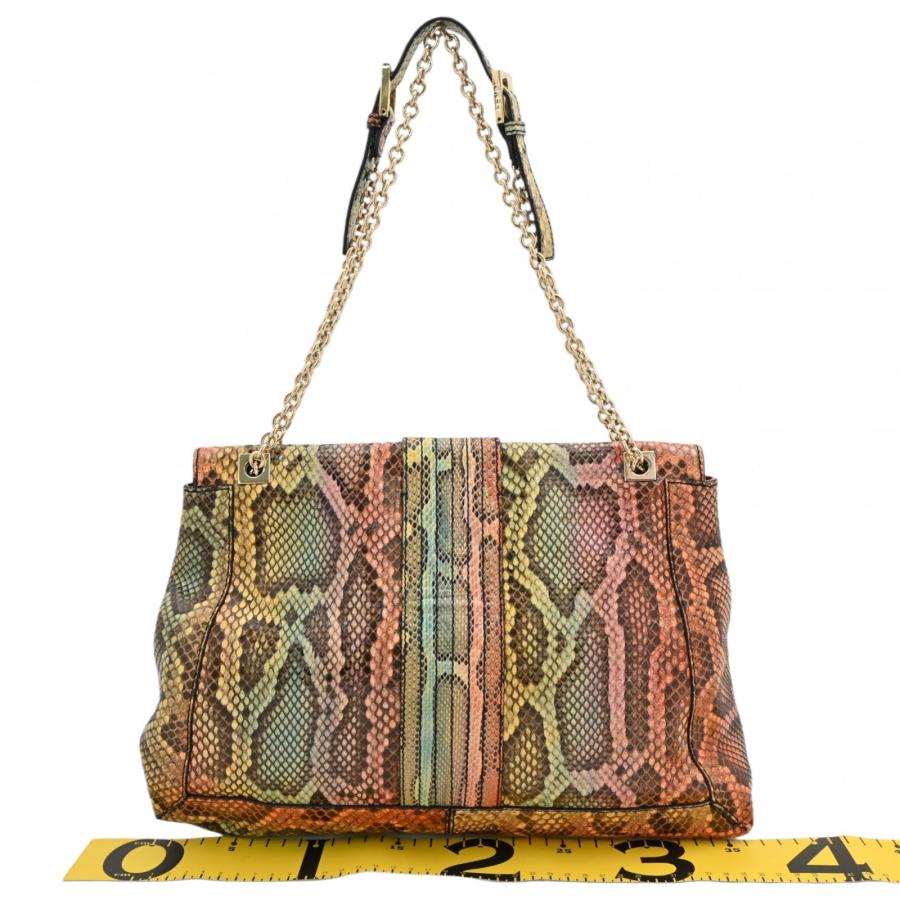 【美品】FENDI フェンディ パイソン柄 ロゴ型押し チェーンショルダーバッグ レディース 【美品】FENDI フェンディ パイソン柄 ロゴ型押し チェーン