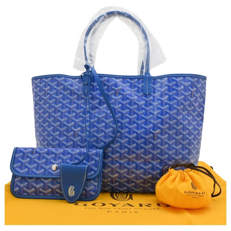 GOYARD ゴヤール　サンルイPM　トートバッグ　ポーチ付き　ブルー GOYARD（ゴヤール） 【中古】ゴヤール サンルイ PM トートバッグ