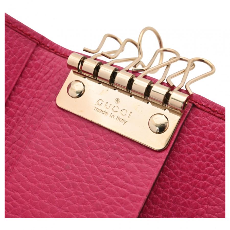 GUCCI（グッチ） 【中古】グッチ ロゴ 6連 キーケース ピンク Aランク