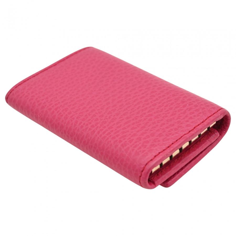 GUCCI（グッチ） 【中古】グッチ ロゴ 6連 キーケース ピンク Aランク