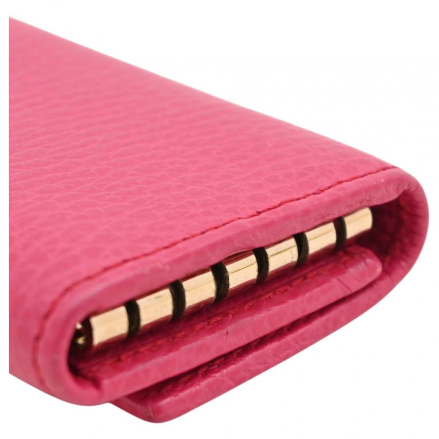 GUCCI（グッチ） 【中古】グッチ ロゴ 6連 キーケース ピンク Aランク