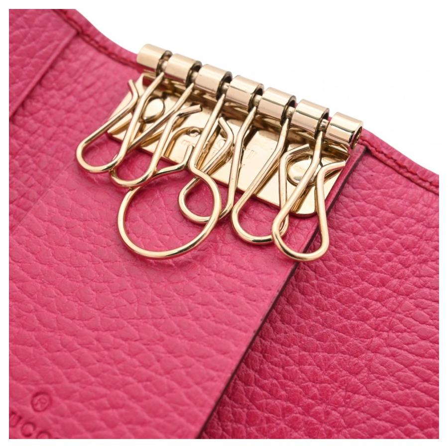 GUCCI（グッチ） 【中古】グッチ ロゴ 6連 キーケース ピンク Aランク