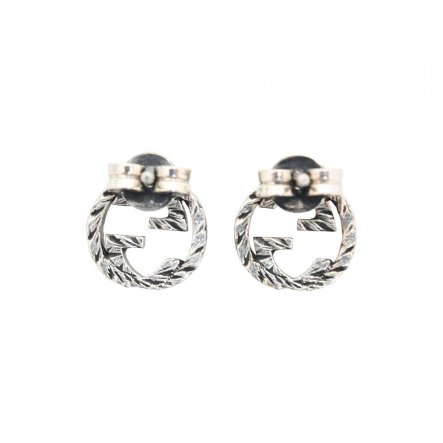 極美品✨　GUCCI　グッチ　ピアス　アラベスク　インターロッキング　1621 GUCCI（グッチ） 【中古】グッチ インターロッキングG ロゴ アラベスク
