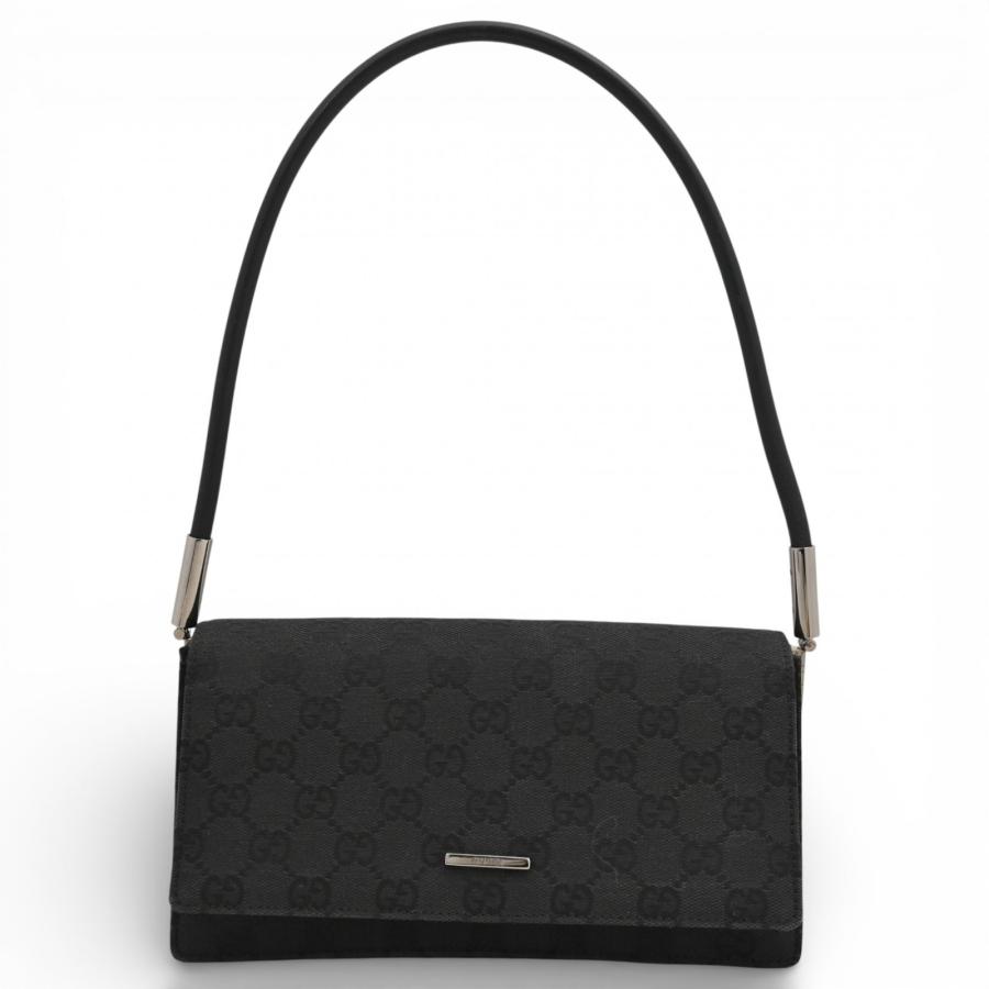 GUCCI（グッチ） GGキャンバス ショルダーバッグ ブラック Aランク