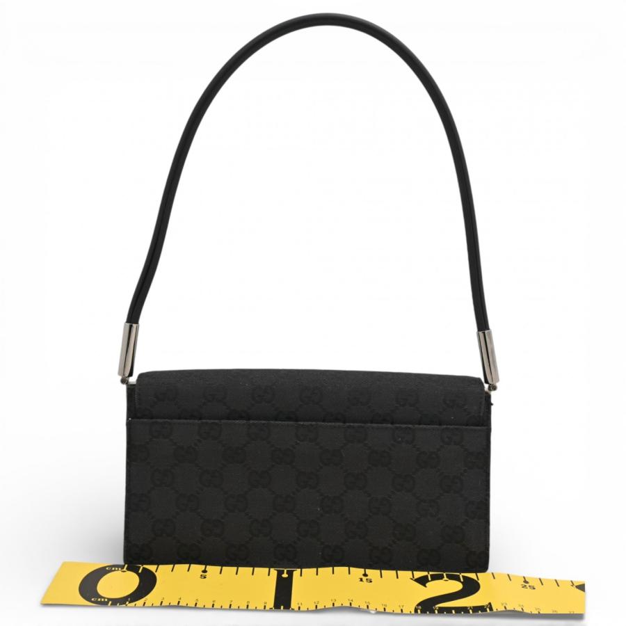 グッチ ミニ ハンドバッグ ショルダーバッグ GGキャンバス ブラック レザー グッチ ミニ ハンドバッグ ショルダーバッグ GGキャンバス ブラック