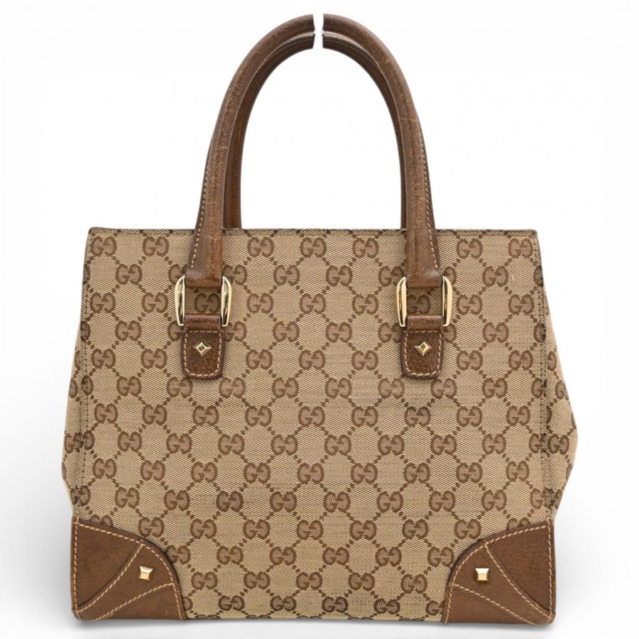 GUCCI（グッチ） GGキャンバス ハンドバッグ ブラウン Bランク