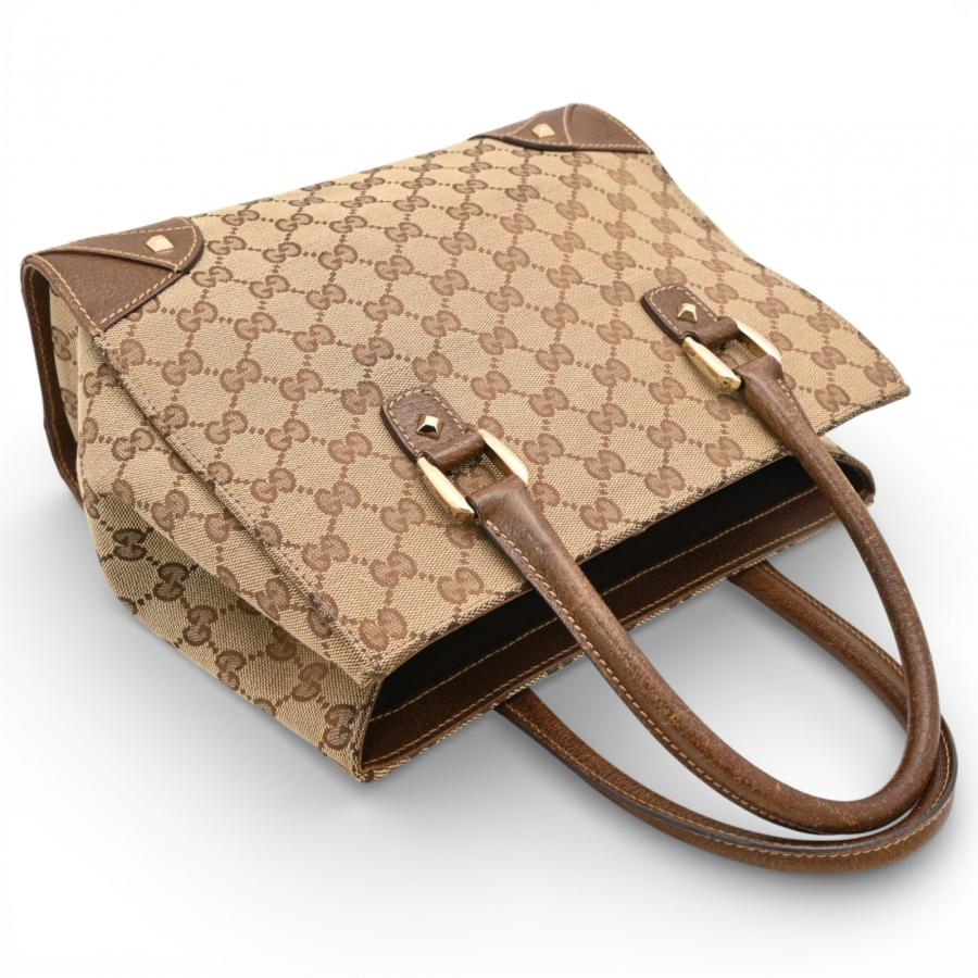 GUCCI（グッチ） GGキャンバス ハンドバッグ ブラウン Bランク