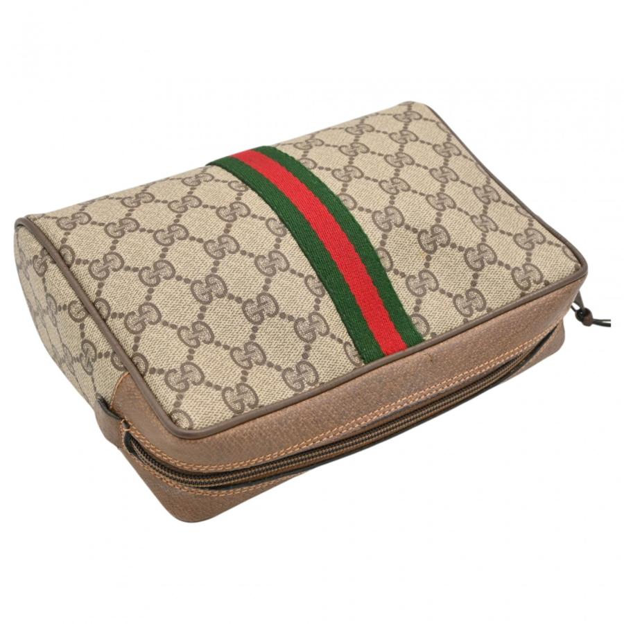 GUCCI オールドグッチ シェリーライン GGプラス ポーチ　美品 GUCCI（グッチ） 【中古】グッチ GGプラス シェリーライン ポーチ 小物