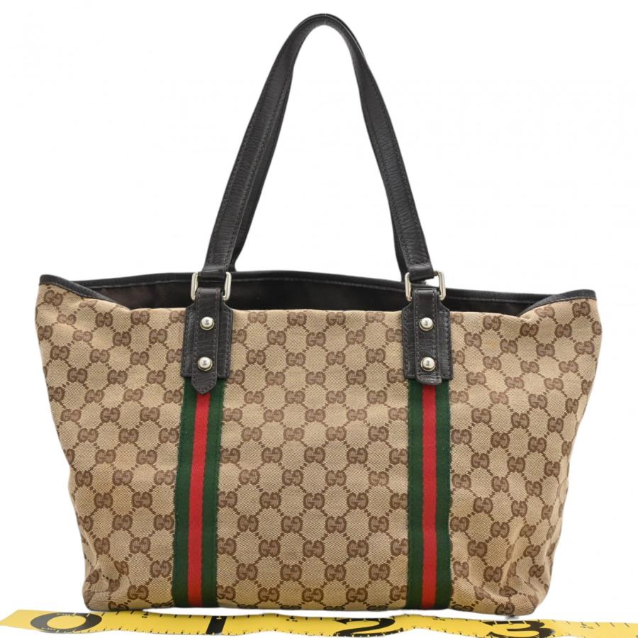 GUCCI（グッチ） 【中古】グッチ GGキャンバス シェリーライン トート
